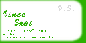 vince sapi business card